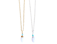 MINU Jewels Necklace Faceted Moonstone & Amazonite 16" Necklace on Silver or Gold Chain | MINU