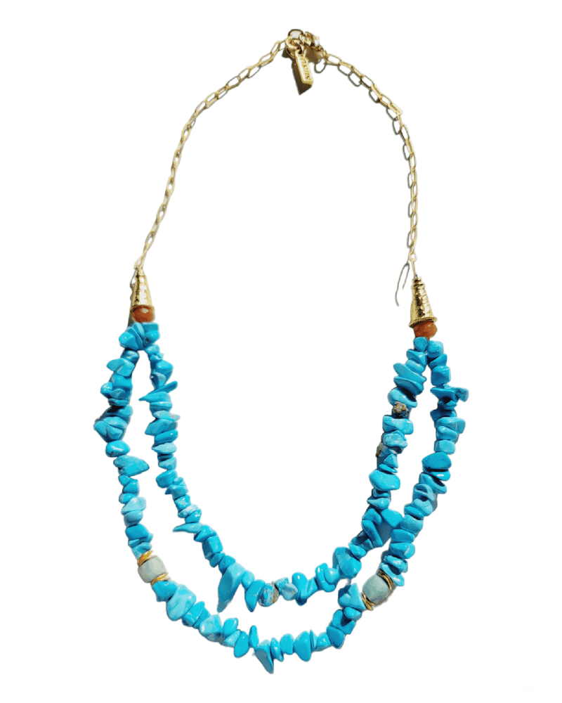 MINU Jewels Necklace Fairuz Necklace in Turquoise & Jade with Gold Accents | MINU