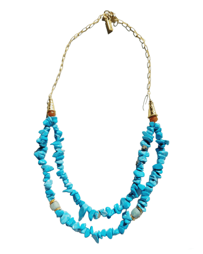 MINU Jewels Necklace Fairuz Necklace in Turquoise & Jade with Gold Accents | MINU