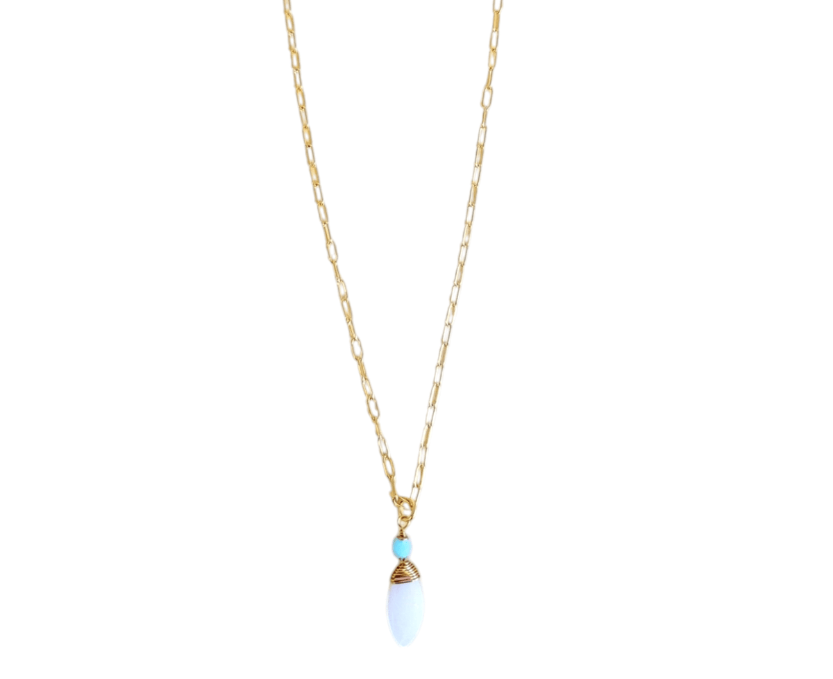 MINU Jewels Necklace Gold Faceted Moonstone & Amazonite 16" Necklace on Silver or Gold Chain | MINU
