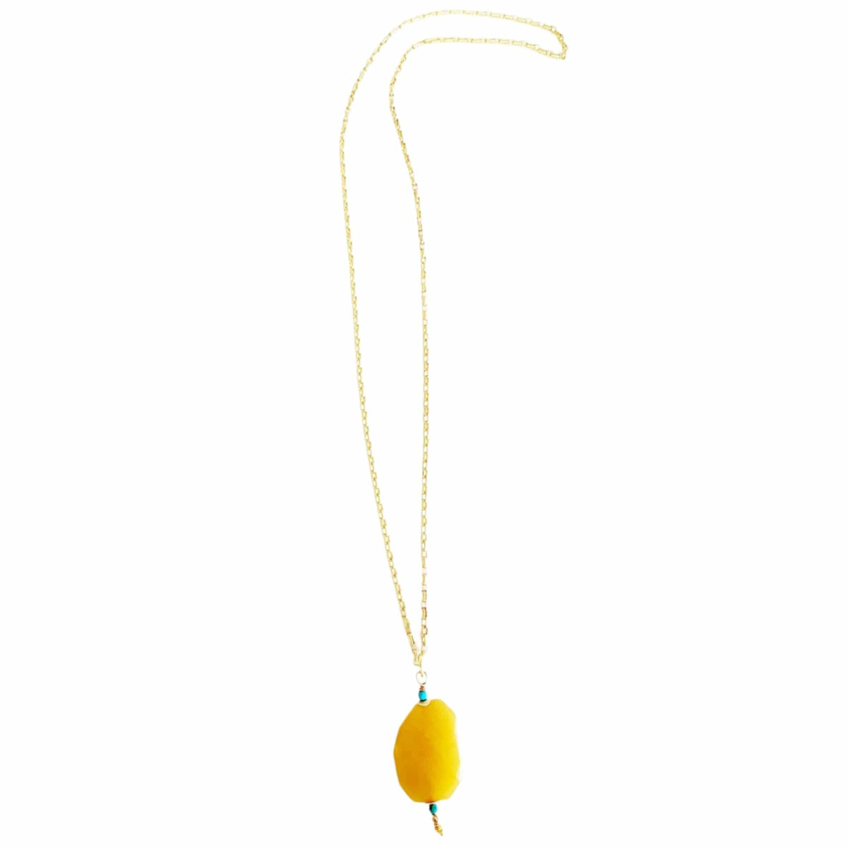 MINU Jewels Necklace Lamoona 32" Yellow Quartz and Turquoise Necklace | MINU