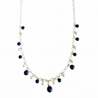MINU Jewels Necklace Maxi 24" Silver Necklace with Blue Lapis & Silver Accents | MINU