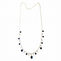 MINU Jewels Necklace Maxi 24" Silver Necklace with Blue Lapis & Silver Accents | MINU