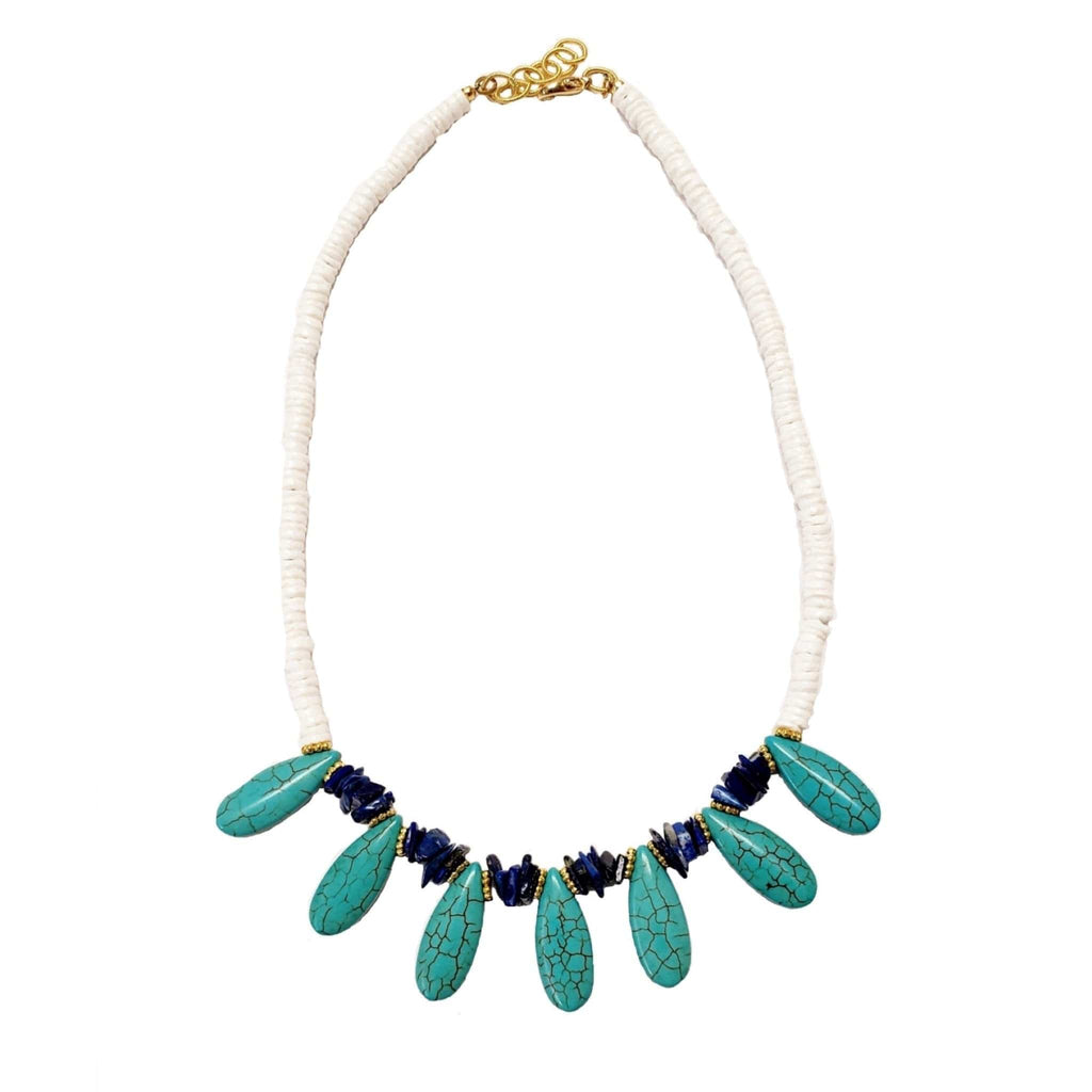 MINU Jewels Necklace MINU Jewels Alexandria Necklace in Turquoise, Lapis, Shell, and Gold Accents