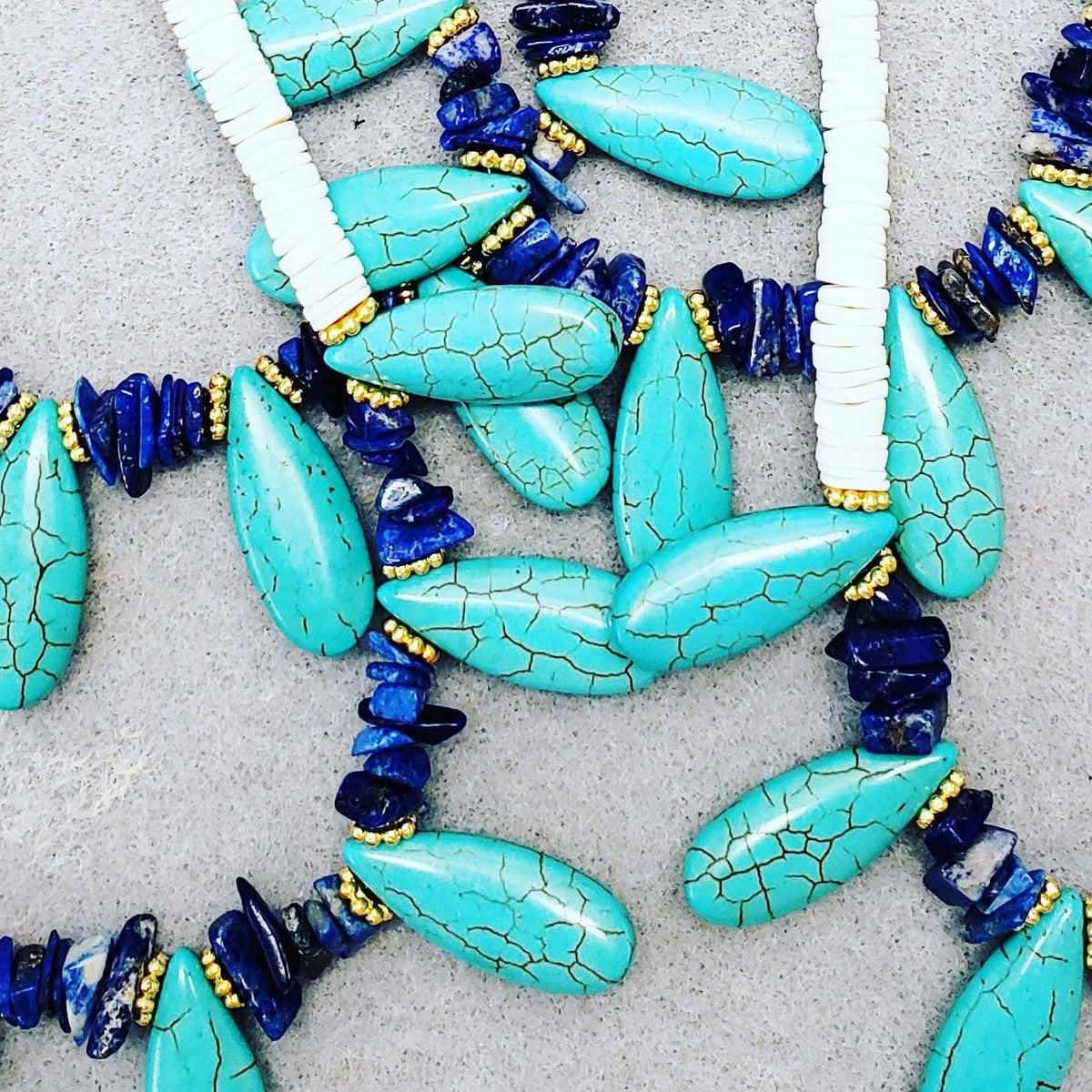 MINU Jewels Necklace MINU Jewels Alexandria Necklace in Turquoise, Lapis, Shell, and Gold Accents