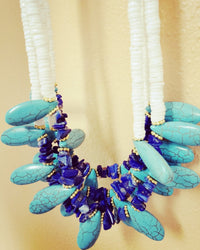 MINU Jewels Necklace MINU Jewels Alexandria Necklace in Turquoise, Lapis, Shell, and Gold Accents