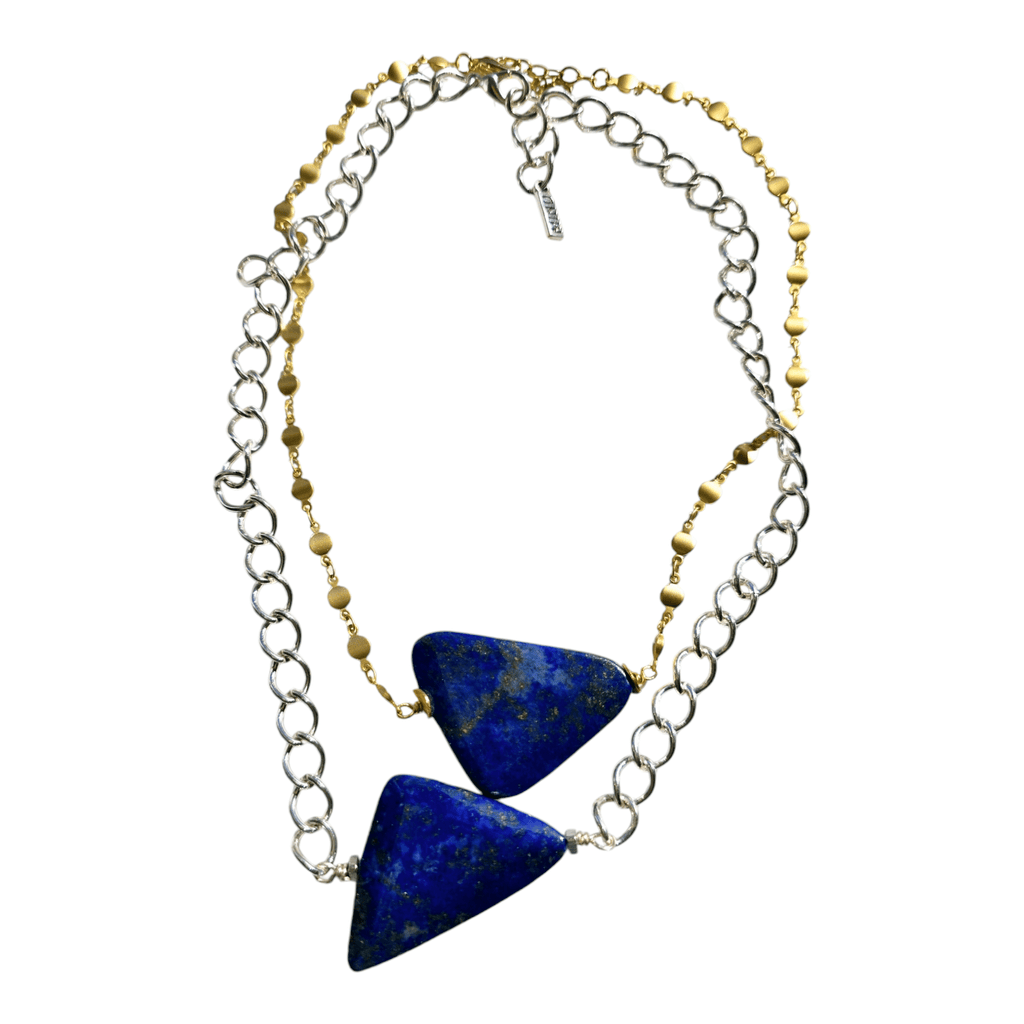 MINU Jewels Necklace MINU Jewels Alterado Necklace in Gold Plated Accents with Lapis