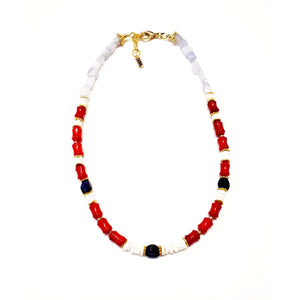 MINU Jewels Necklace MINU Jewels Statement Necklace in Gem Stones and Gold Accents