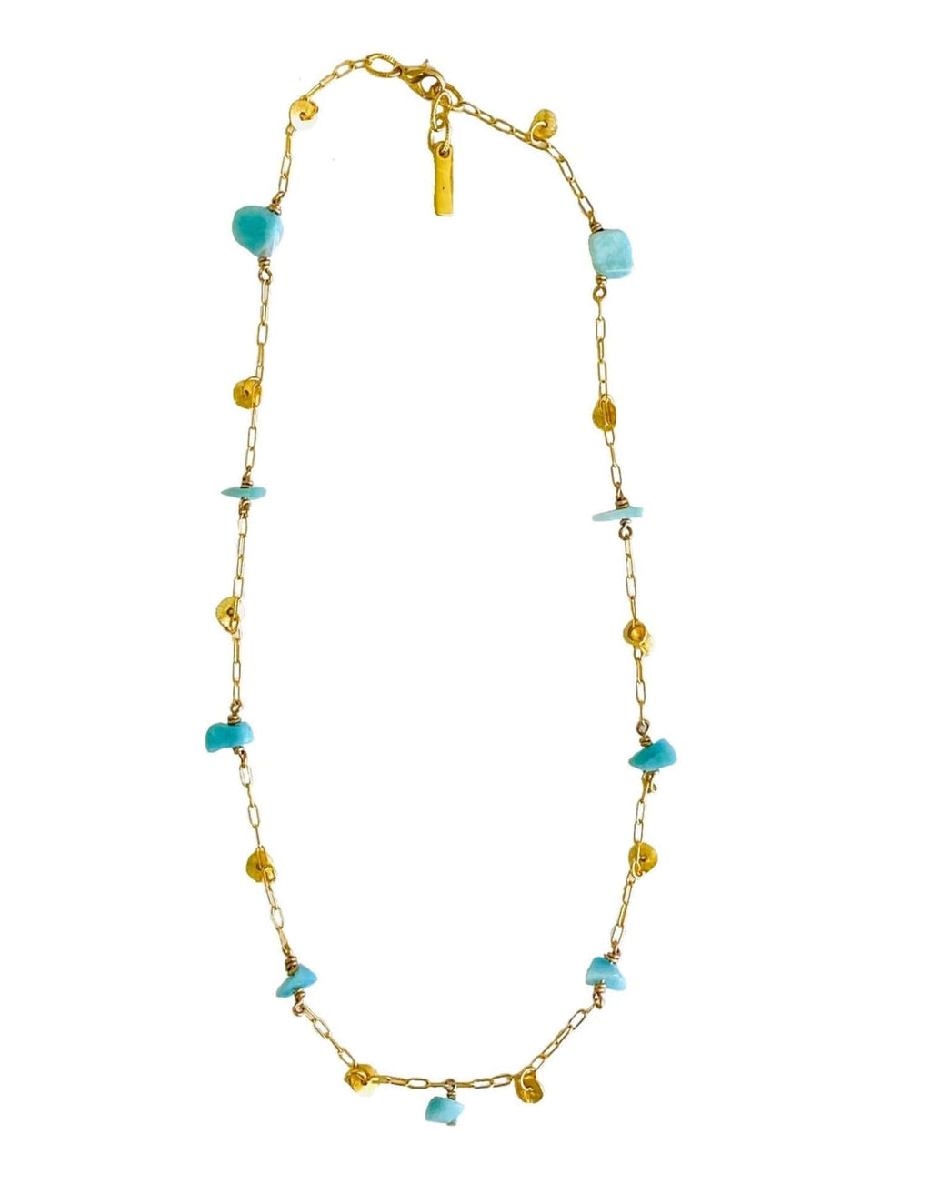 MINU Jewels Necklace Nefatari Short 16-18" Necklace in Amazonite with Gold Plated Accents | MINU