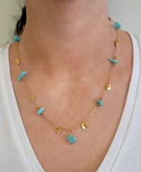 MINU Jewels Necklace Nefatari Short 16-18" Necklace in Amazonite with Gold Plated Accents | MINU