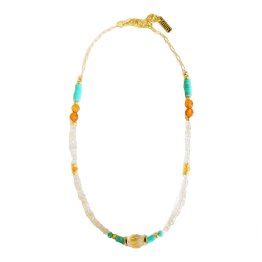 MINU Jewels Necklace Rala 16-18" Yellow Citrine, Turquoise, & Carnelian Necklace | MINU
