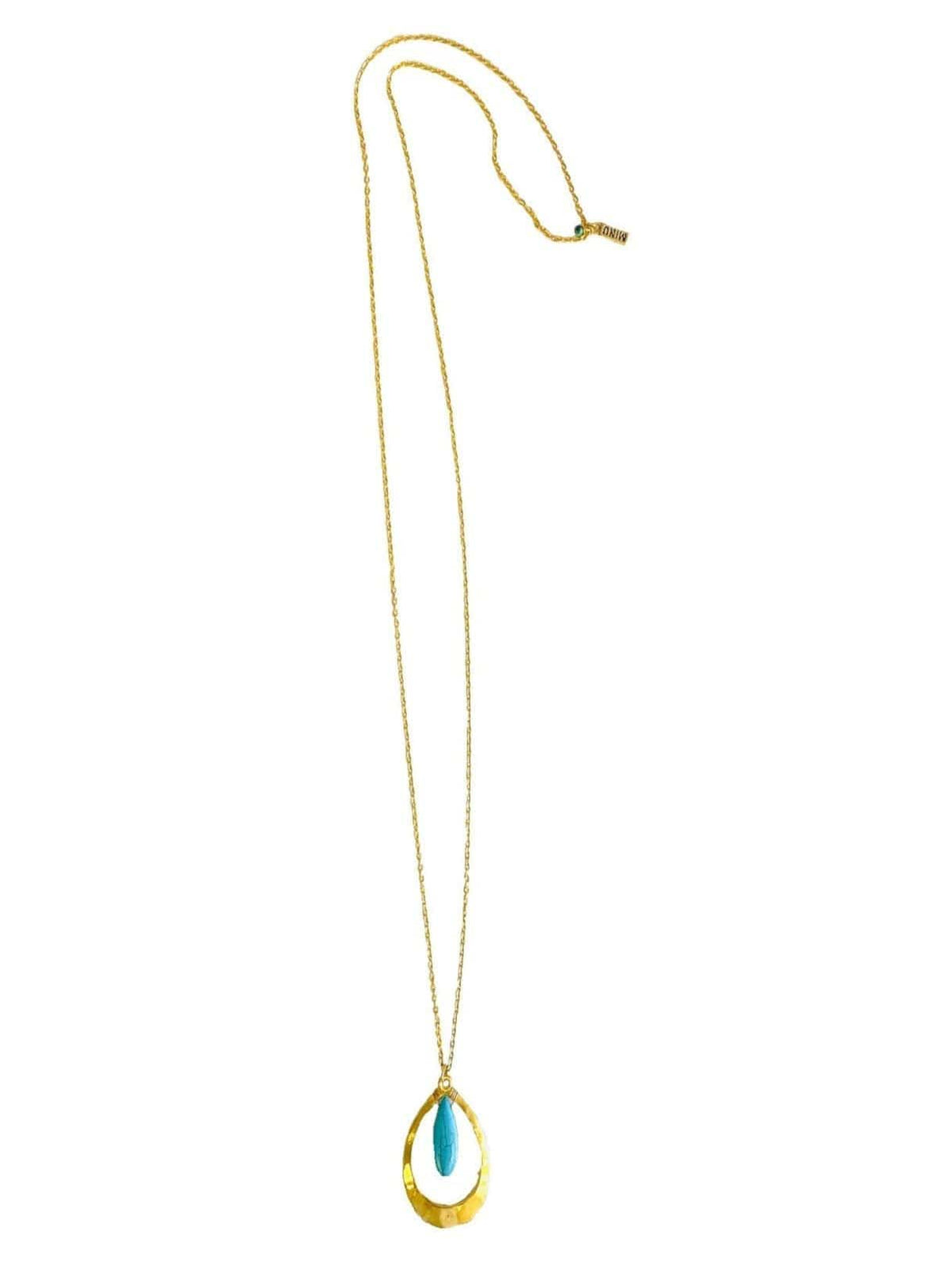 MINU Jewels Necklace Reka 32" Turquoise and Gold Necklace | MINU