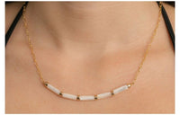 MINU Jewels Necklace Sadaf 16" Gold Plated Necklace with Mother of Pearl Accents | MINU