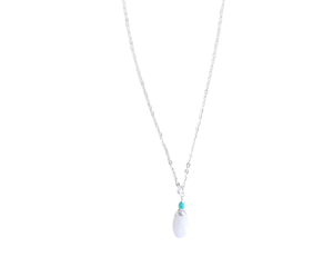 MINU Jewels Necklace Silver Faceted Moonstone & Amazonite 16" Necklace on Silver or Gold Chain | MINU