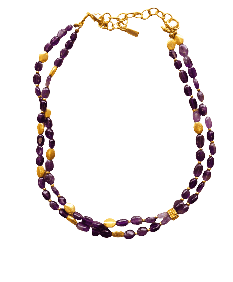 MINU Jewels Necklace Women's Amethyst & Gold Plated Accents Viola 36" Necklace | MINU