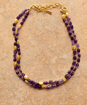 MINU Jewels Necklace Women's Amethyst & Gold Plated Accents Viola 36" Necklace | MINU