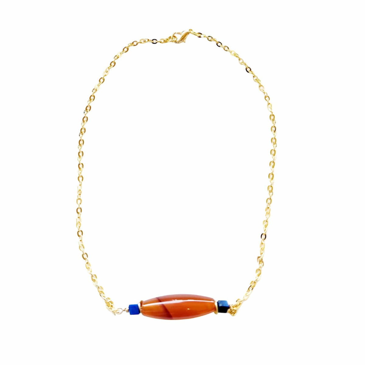 MINU Jewels Necklace Women's Baroni Necklace in Orange Agate & Lapis  | MINU