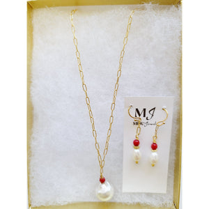 MINU Jewels Necklace Women's Baroque Pearl Necklace & Matching Earrings Gift Set | MINU