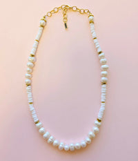 MINU Jewels Necklace Women's Bova Long 32" Necklace In White Pearls & Shells  | MINU