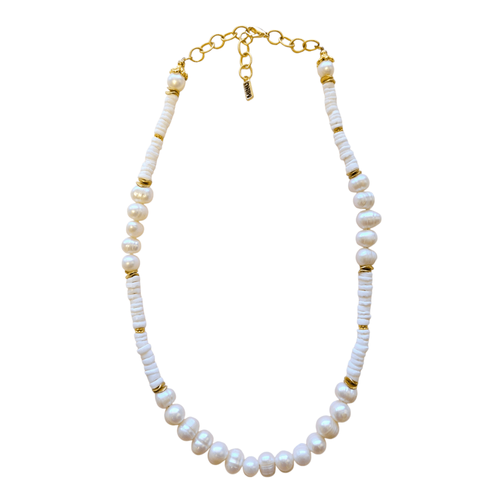 MINU Jewels Necklace Women's Bova Long 32" Necklace In White Pearls & Shells  | MINU