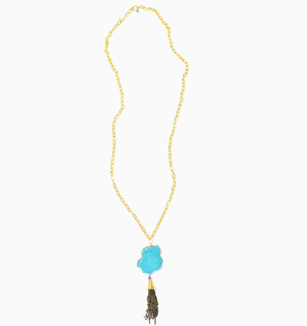 MINU Jewels Necklace Women's Shimza 44" Necklace in Turquoise & Gold Accents | MINU