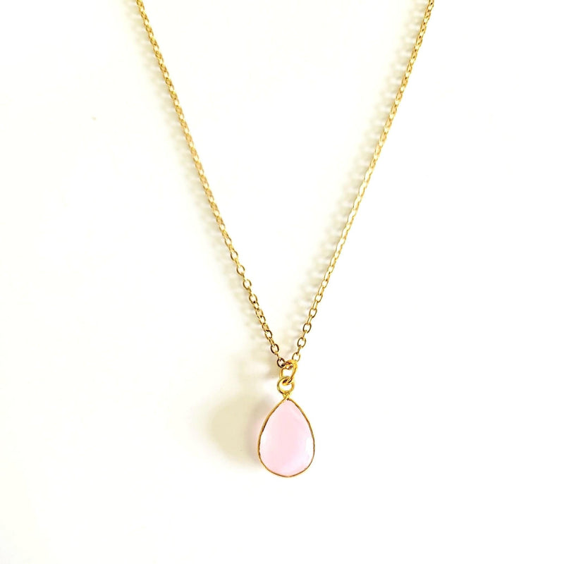 MINU Jewels Necklaces 17" Faceted Rose Quartz Necklace on Gold Plated Chain