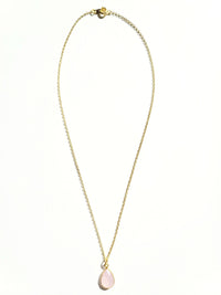 MINU Jewels Necklaces 17" Faceted Rose Quartz Necklace on Gold Plated Chain