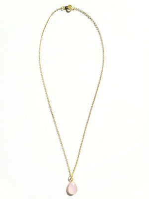 MINU Jewels Necklaces 17" Faceted Rose Quartz Necklace on Gold Plated Chain