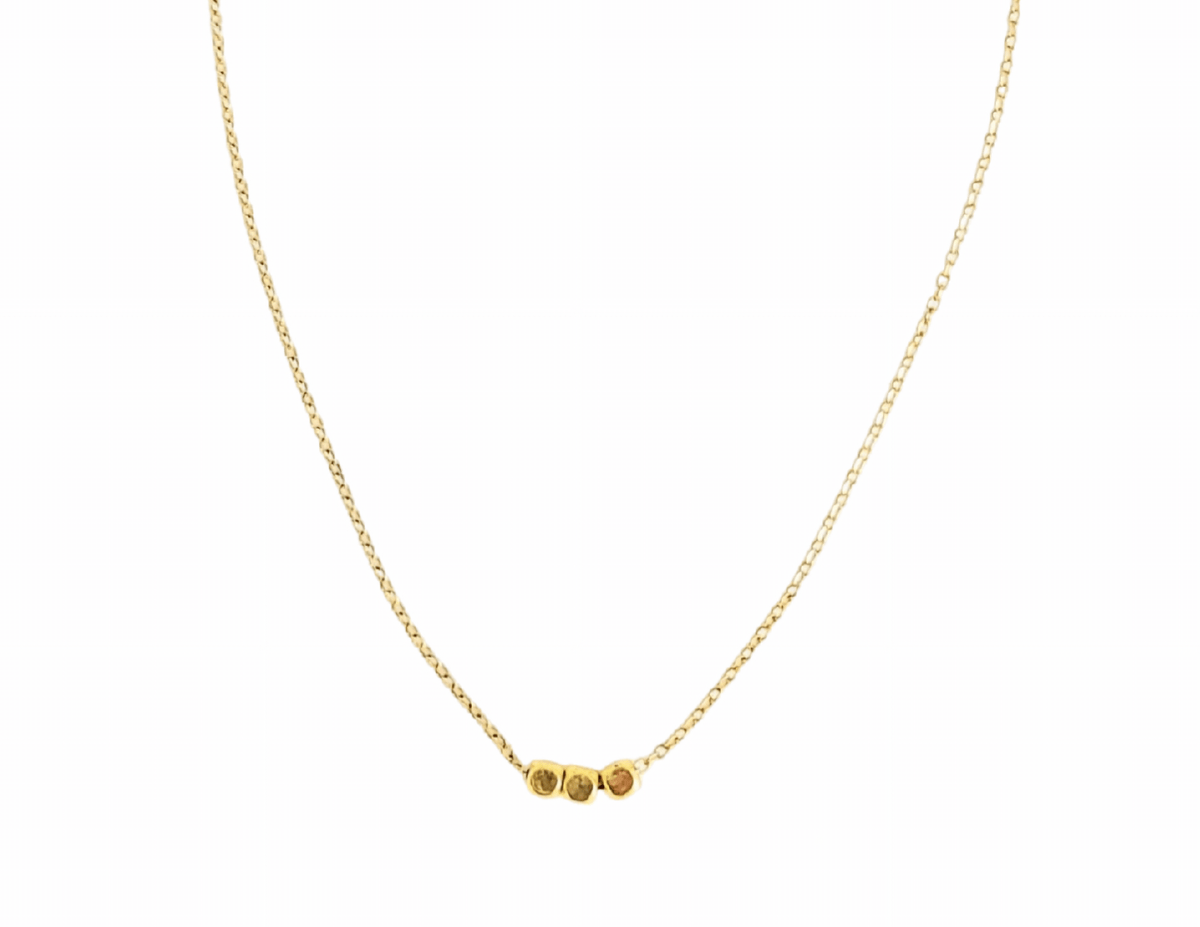 MINU Jewels Necklaces Cube 16" Gold Plated Chain Necklace with Baroque Pearl