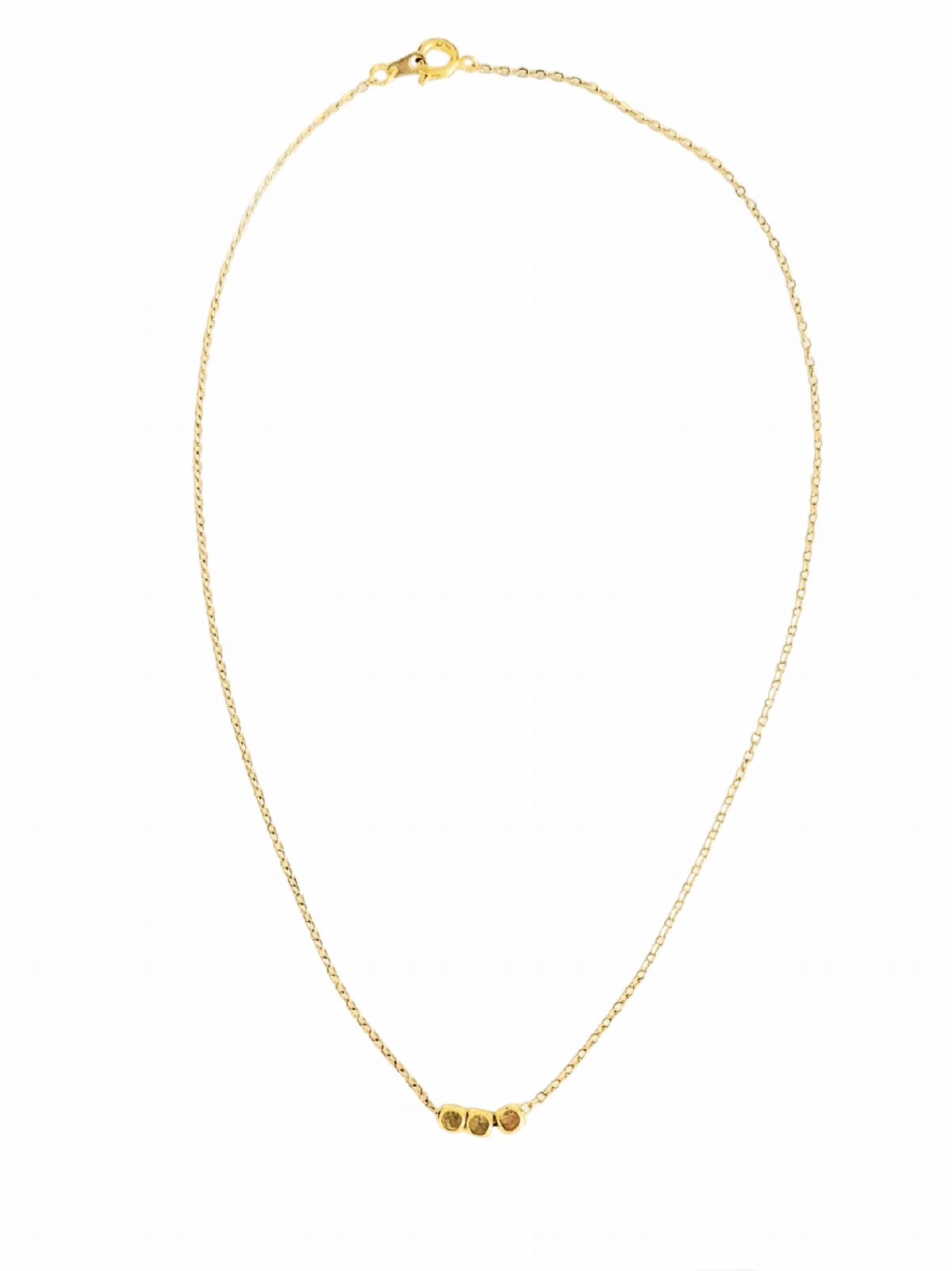 MINU Jewels Necklaces Cube 16" Gold Plated Chain Necklace with Baroque Pearl