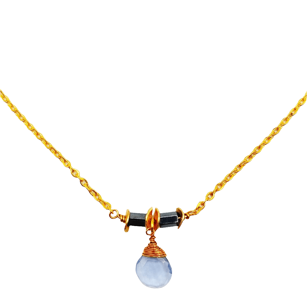 MINU Jewels Necklaces Iolite and Hematite Elisa Pendant Necklace