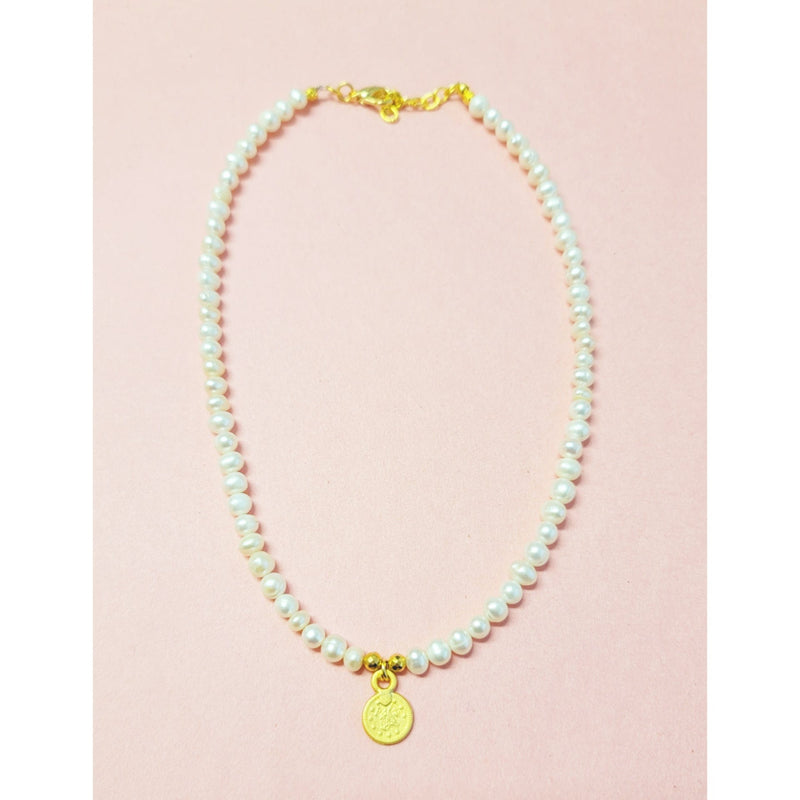 MINU Jewels Necklaces Pearl/Gold Perla Coin Necklace