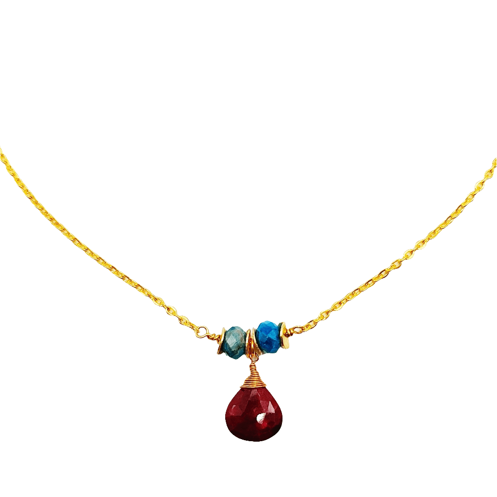 MINU Jewels Necklaces Ruby and Apatite Elisa Pendant Necklace