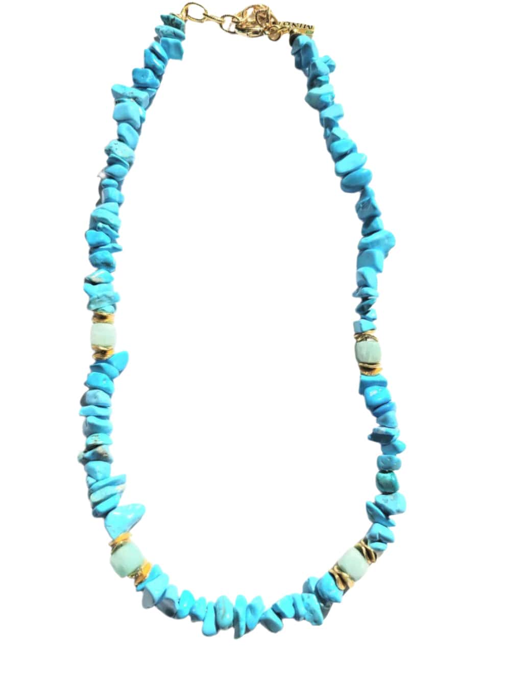 MINU Jewels Necklaces Turchese Turquoise & Amazonite Necklace with Gold Accents
