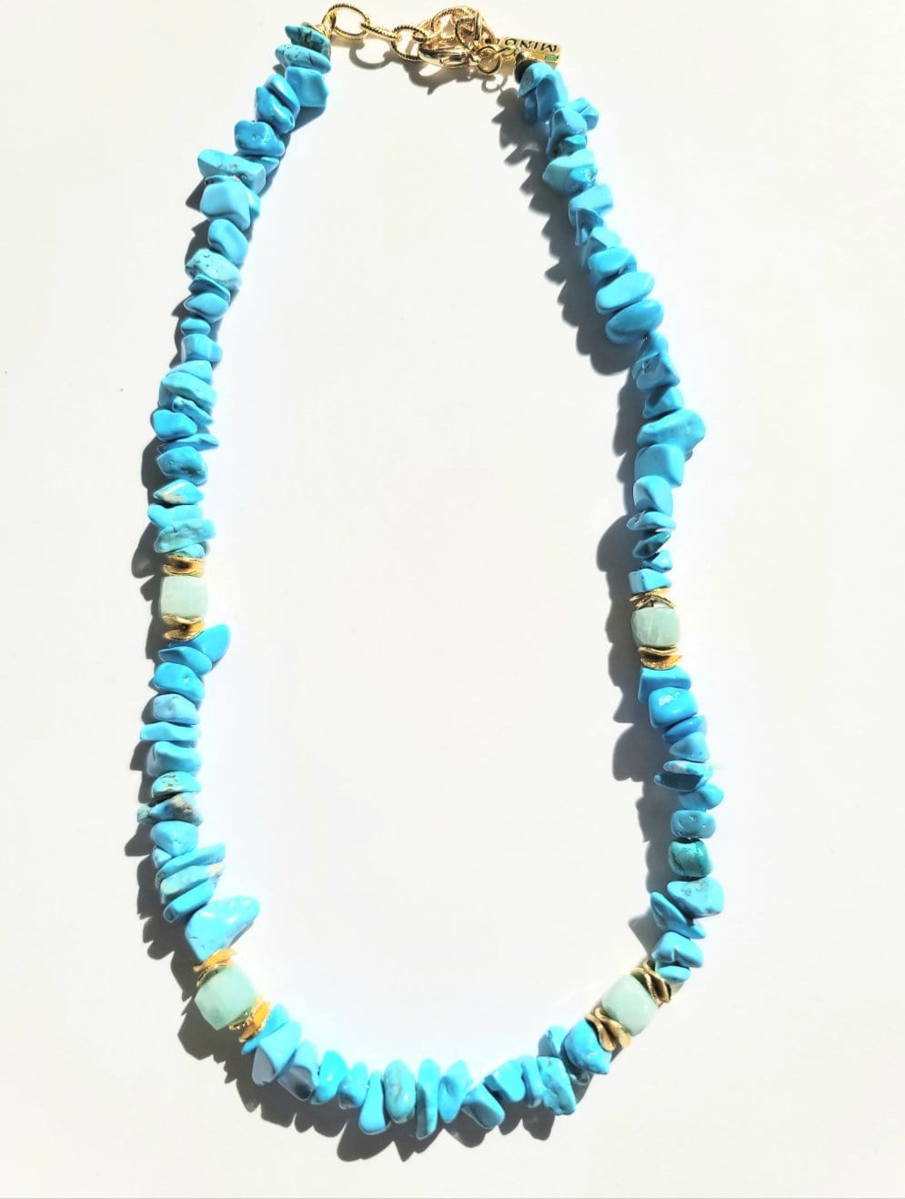 MINU Jewels Necklaces Turchese Turquoise & Amazonite Necklace with Gold Accents
