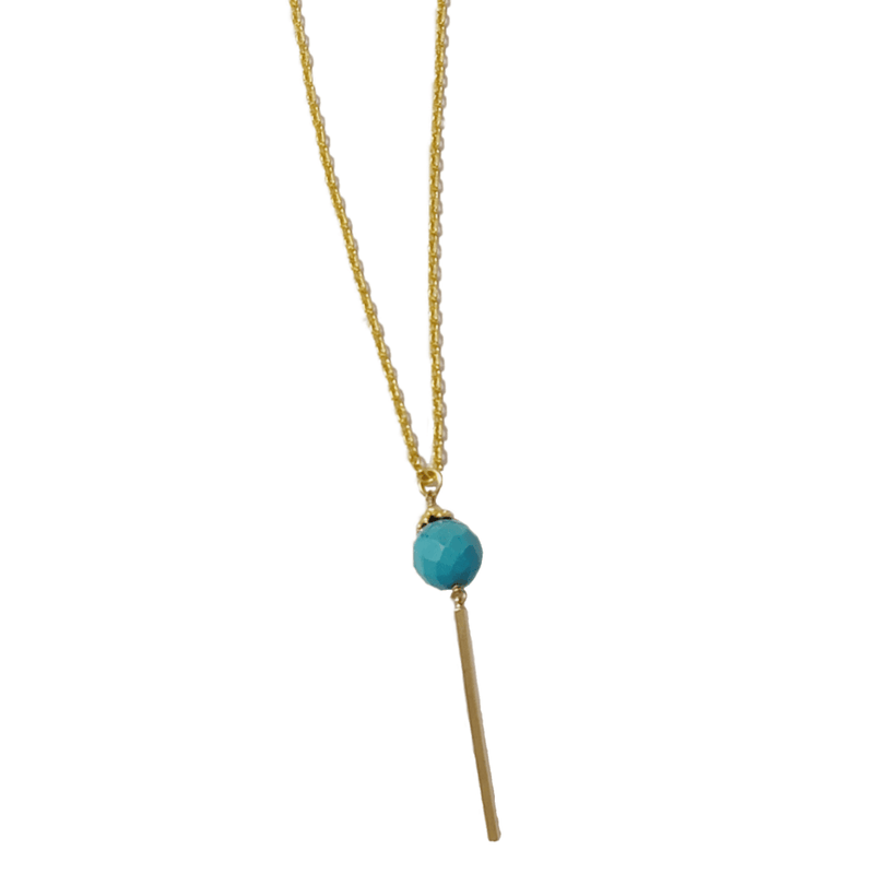 MINU Jewels Necklaces Turquoise/Gold Turquoise Bar Drop Necklace