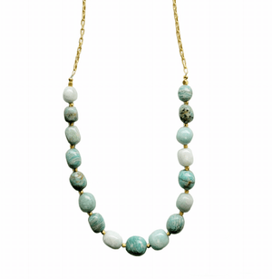 MINU Jewels Necklaces Valar Necklace in Blue-Green Amazonite With Gold Plated Accents