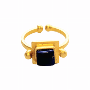 MINU Jewels Ring Lapis Heka 18 Kt Gold Plated Ring in Blue Lapis | MINU