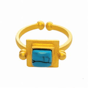 MINU Jewels Ring Turquoise Heka 18 Kt Gold Plated Ring in Blue Lapis | MINU