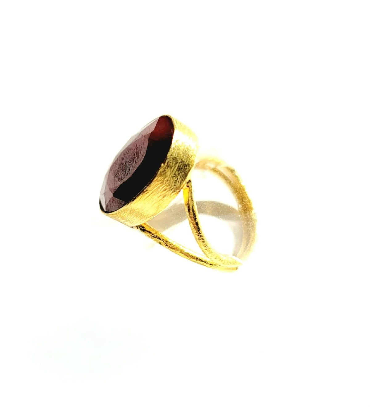MINU Jewels Rings Faceted Gold Oval Ring  in Ruby, Moonstone, or Turquoise