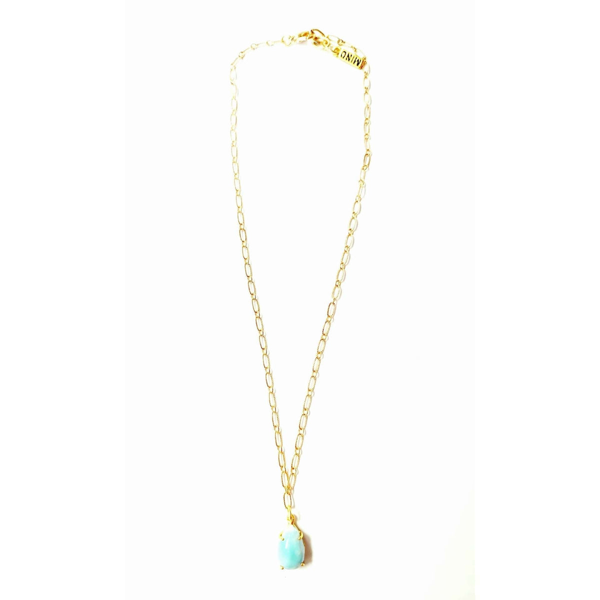 MINU Jewels Women's Pendant Gold Necklace with larimar Stone Pendant with 16-18" Silver or Gold Chain | MINU