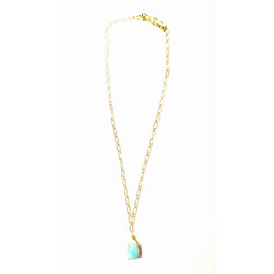 MINU Jewels Women's Pendant Gold Necklace with larimar Stone Pendant with 16-18" Silver or Gold Chain | MINU