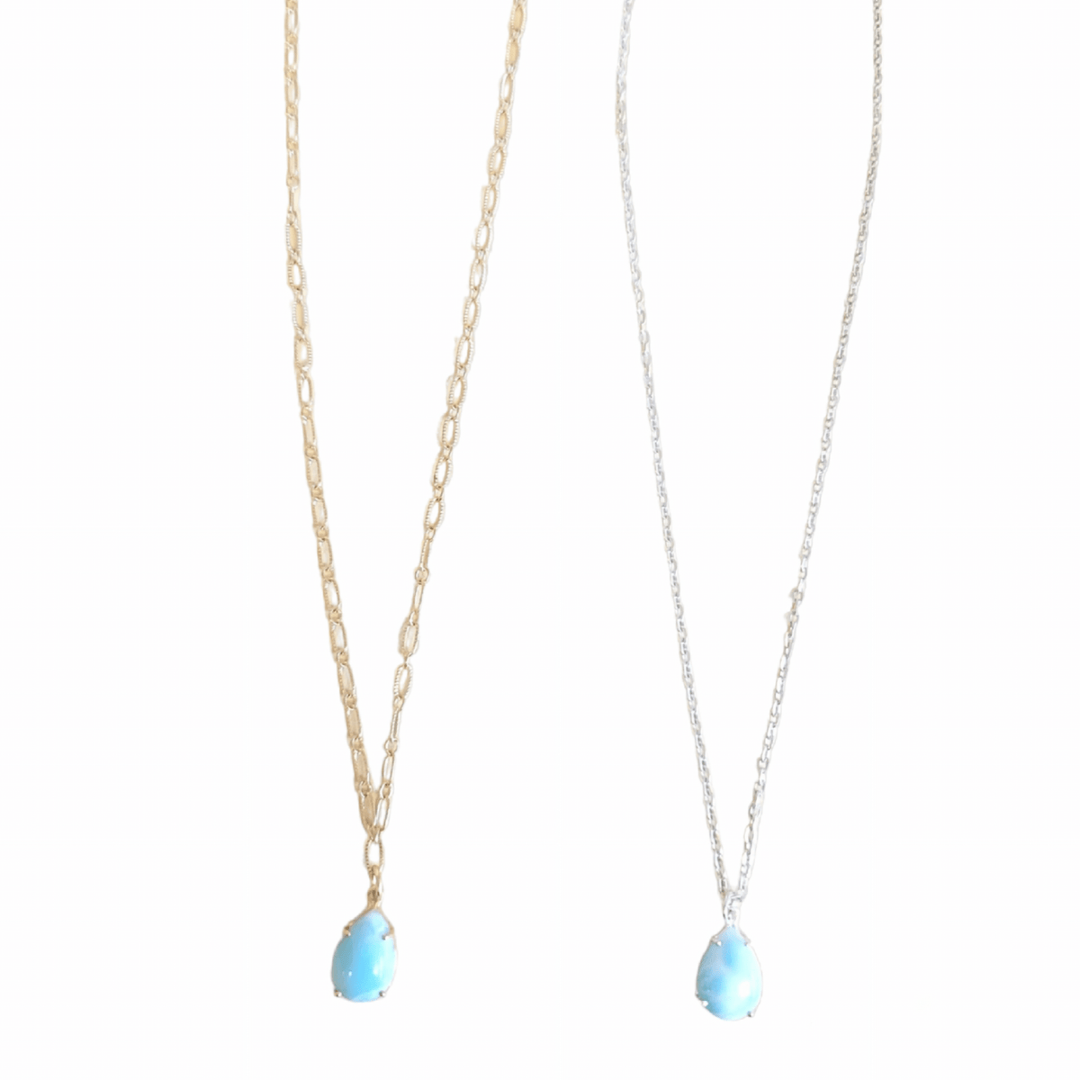 MINU Jewels Women's Pendant Necklace with larimar Stone Pendant with 16-18" Silver or Gold Chain | MINU