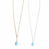 MINU Jewels Women's Pendant Necklace with larimar Stone Pendant with 16-18" Silver or Gold Chain | MINU