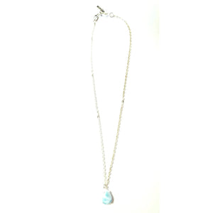 MINU Jewels Women's Pendant Silver Necklace with larimar Stone Pendant with 16-18" Silver or Gold Chain | MINU