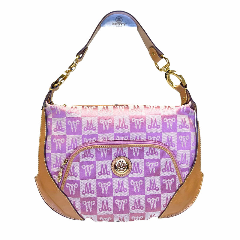 Misty U.S.A Handbags Pink Misty Genuine Cowhide Leather Trim And Shoulder Purse |BI