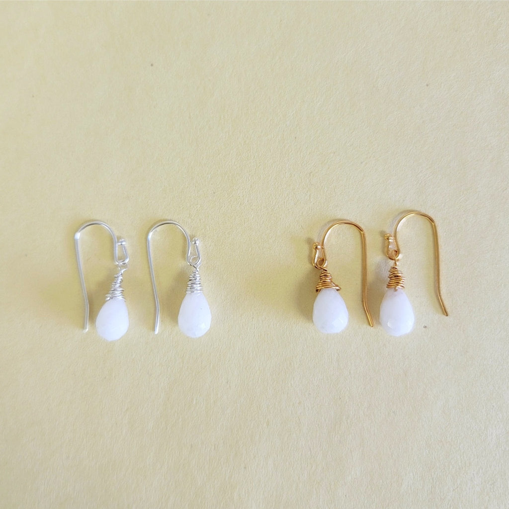 Moonstone Earrings - Silver/Gold - MINU Jewels