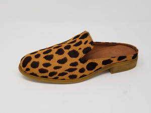 N.Y.L.A. SHOES 6 / Leopard Hair N.Y.L.A. Shoes Long Beach Women's Open Back Loafer in Black Gold, Silver, White, or Leopard