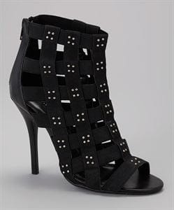 N.Y.L.A. SHOES BOOTIES N.Y.L.A. Shoes Lorry Women's Black Studded 4" Ankle High Heels