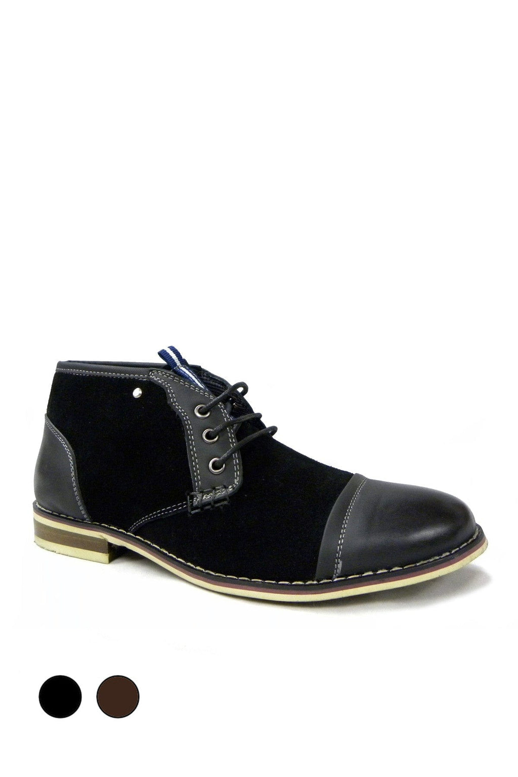 N.Y.L.A. SHOES Men's Boots N.Y.L.A. Shoes Men's Candle Oxfords in Black Full Grain Leather